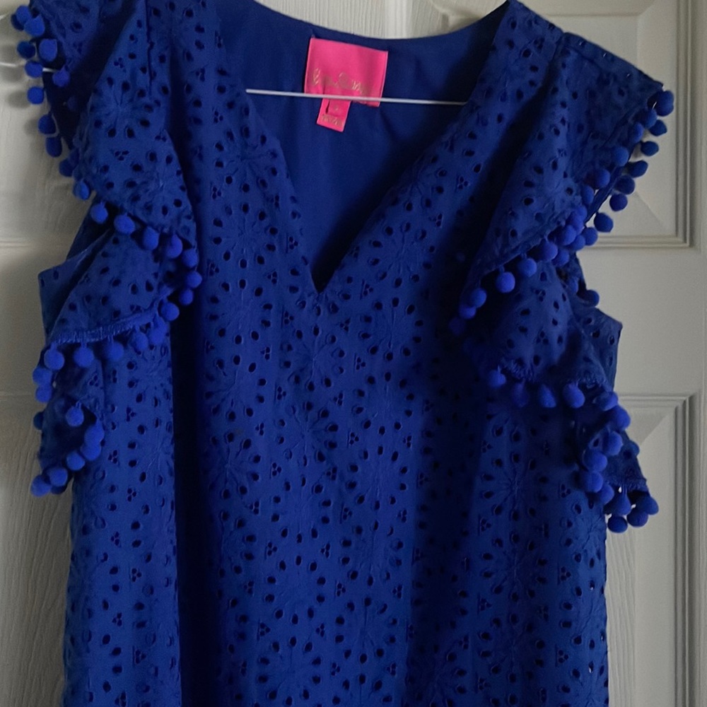 Lilly Pulitzer Blue Pom Pom dress